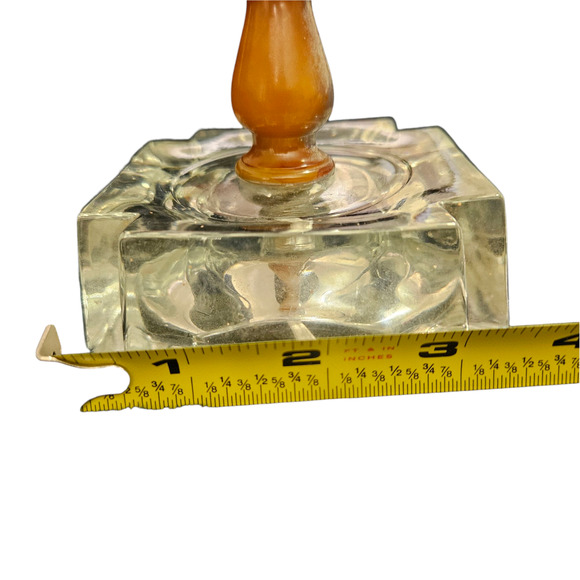 Vintage Porcelain Lamp with Applied Pink Roses & Glass Base 14” Tested Works - Picture 6 of 7